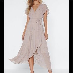 NastyGal Get the Party Star-Ted Wrap Dress